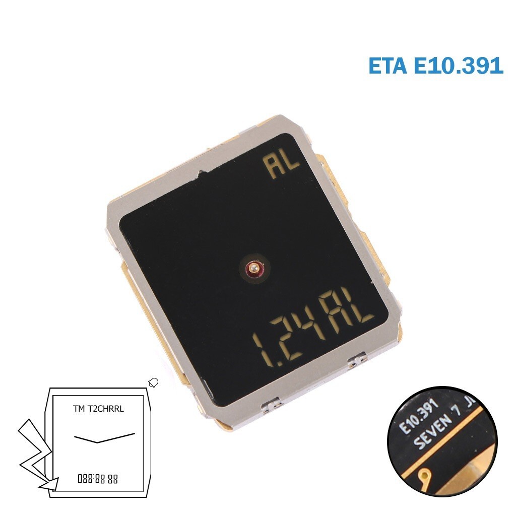 ETA E10.391 Swiss Movement, Analog Digital Movement, Chronograph, Without Stem.