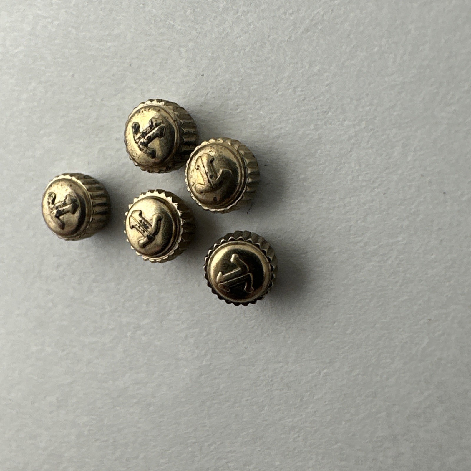 Jaeger LeCoultre Lot of 5 Vintage Gold Filled 1940s – 1960’s Watch Crowns 3.8mm
