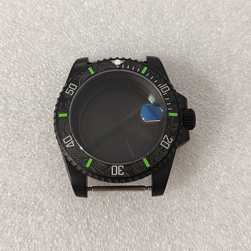 SUB 40MM Watch Case + Frosted Bezel Sapphire Glass for NH35/NH36 Movement