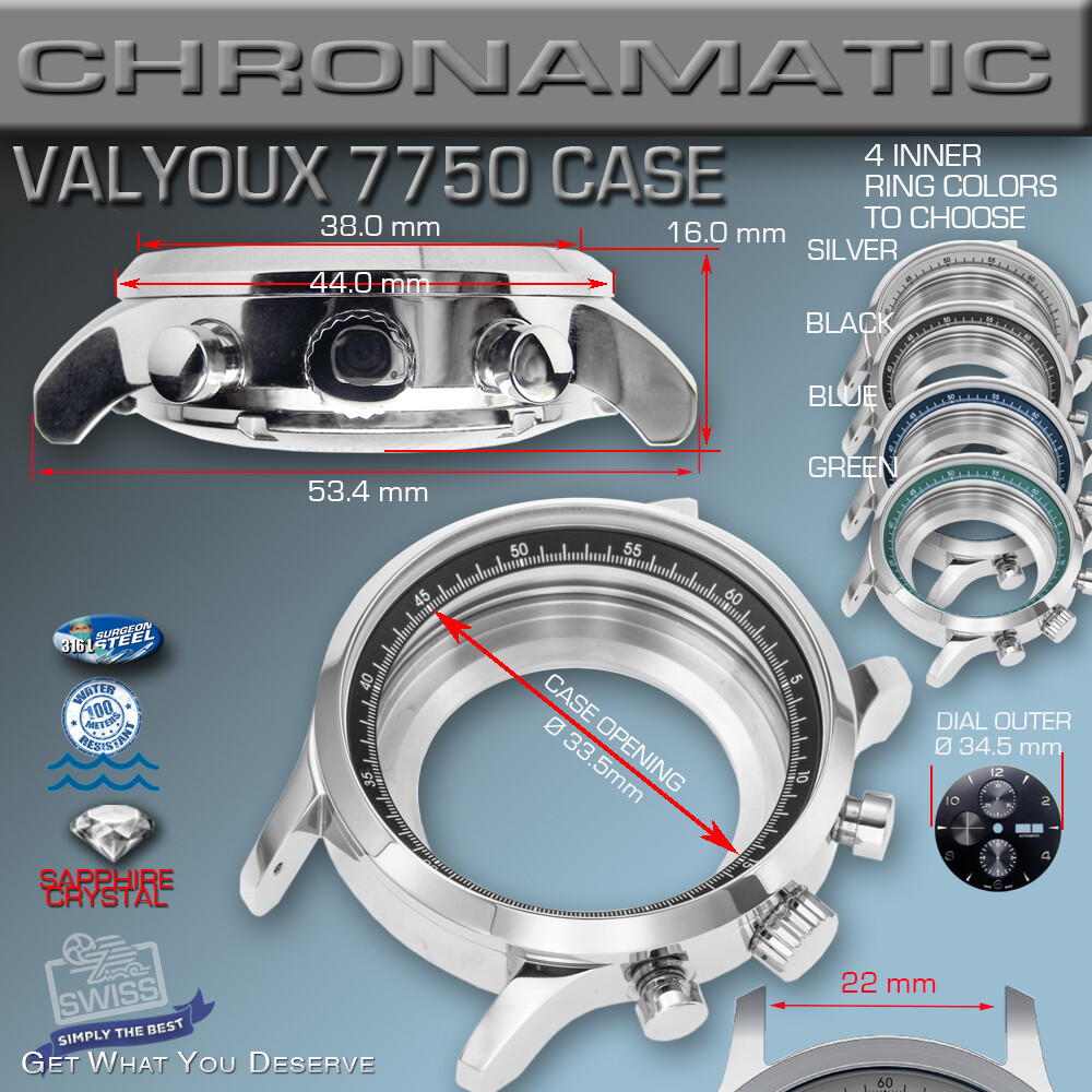 DO IT YOURSELF KIT: 7750 ETA-VALJOUX, CHRONOMATIC 44 MM, KIT: ST-ST CASE