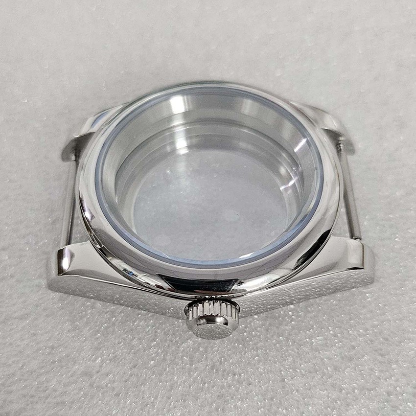 Steel Watch Case Transparent/Dense Base w/ Sapphire Glass For NH35/NH36 Movement