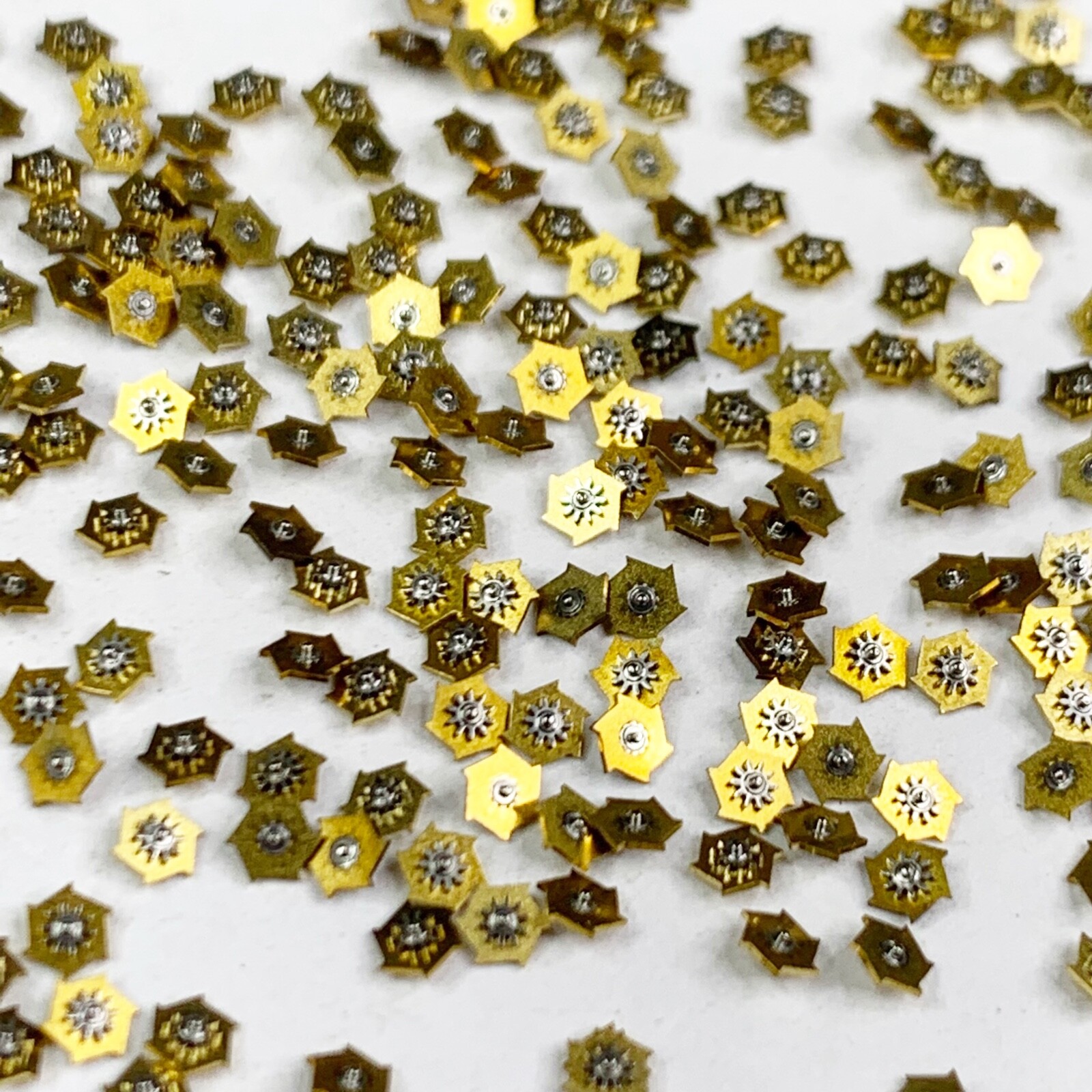 20 Unique Watch Gears Pinwheel Part Gold Steampunk Art Watchmaker Repair Lot