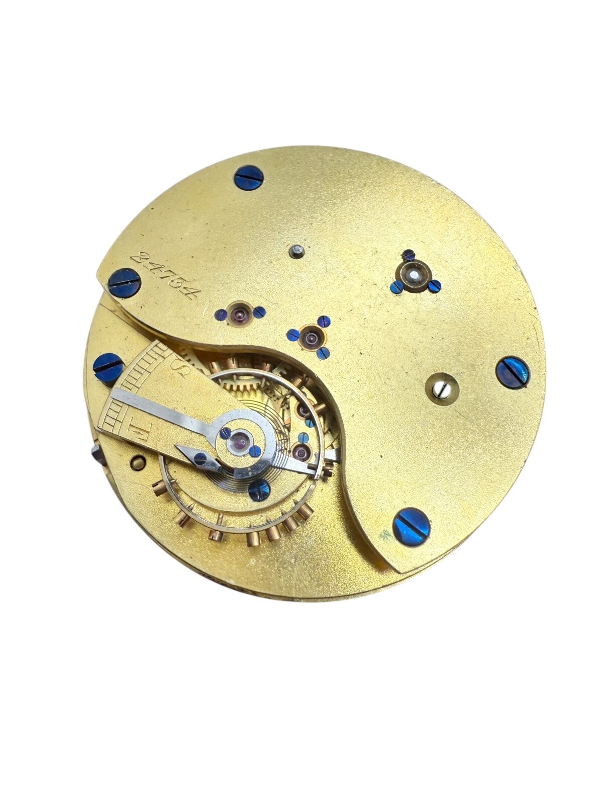 Antique Center Second Fusee Chronograph Pocket Watch Movement Keywind