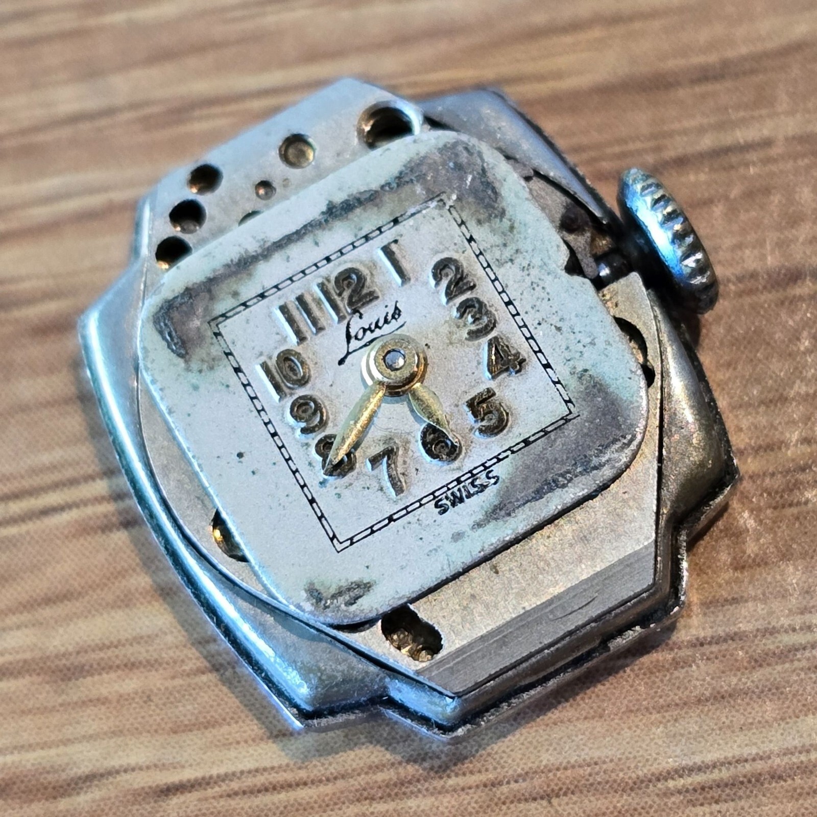 Vintage Louis Homis 7 Jewel FXW Pinstripe Mechanical Watch Movement Part WP2