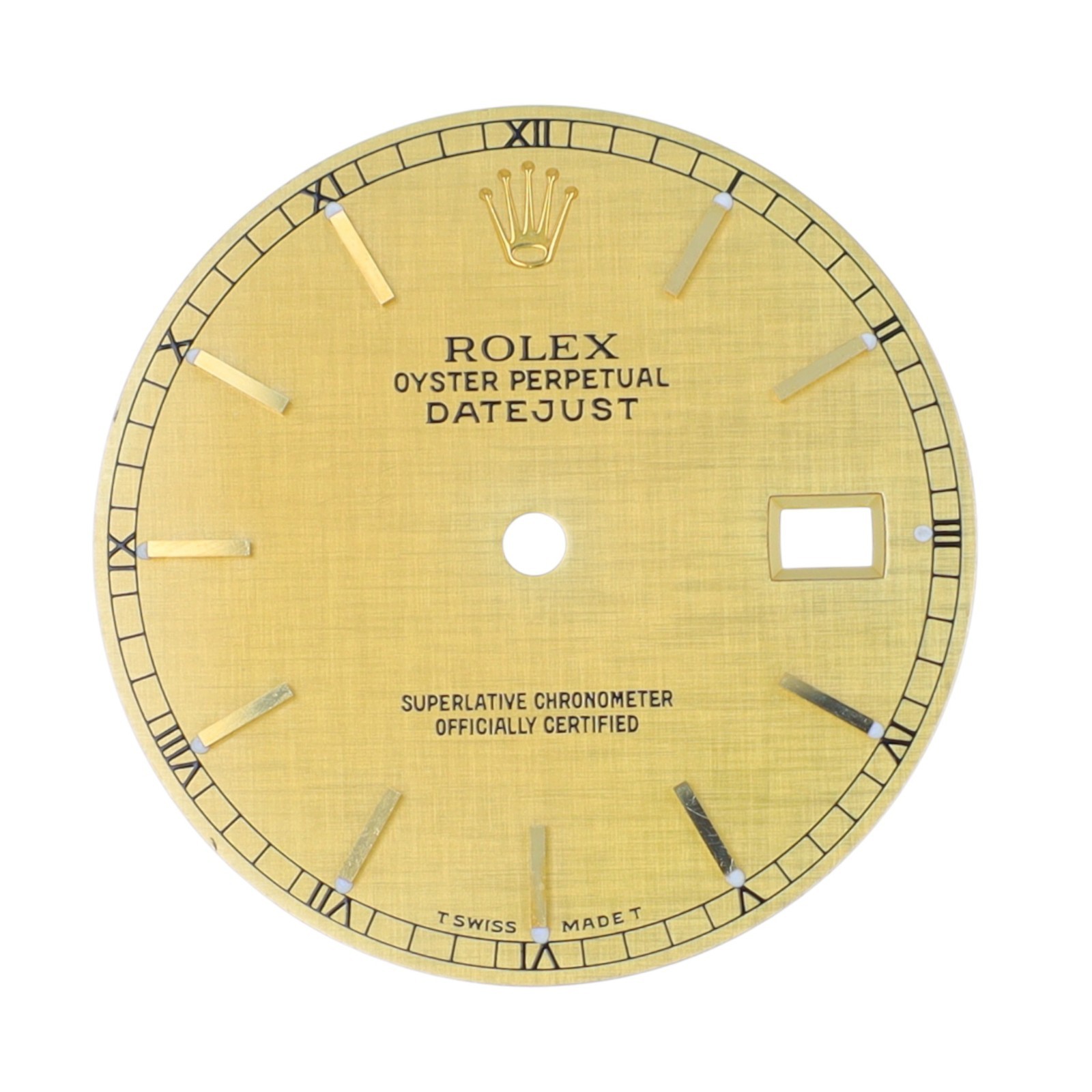 Original Rolex Datejust Champagne Linen Index Dial Fits 16013 16233 Quickset