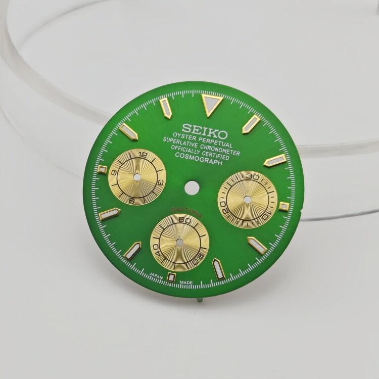 29.4mm Multifunctional Watch Dial Green Luminous For VK63 Movement Watch Parts