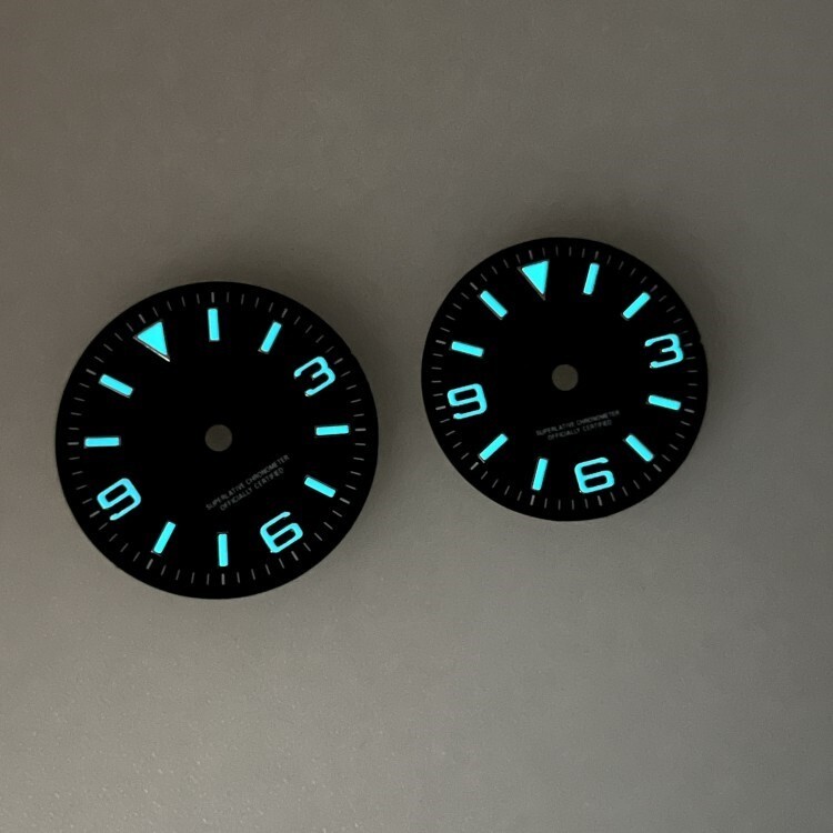 28.5mm/31mm black watch dial blue luminous dial fit NH35 NH36 4R35 movement