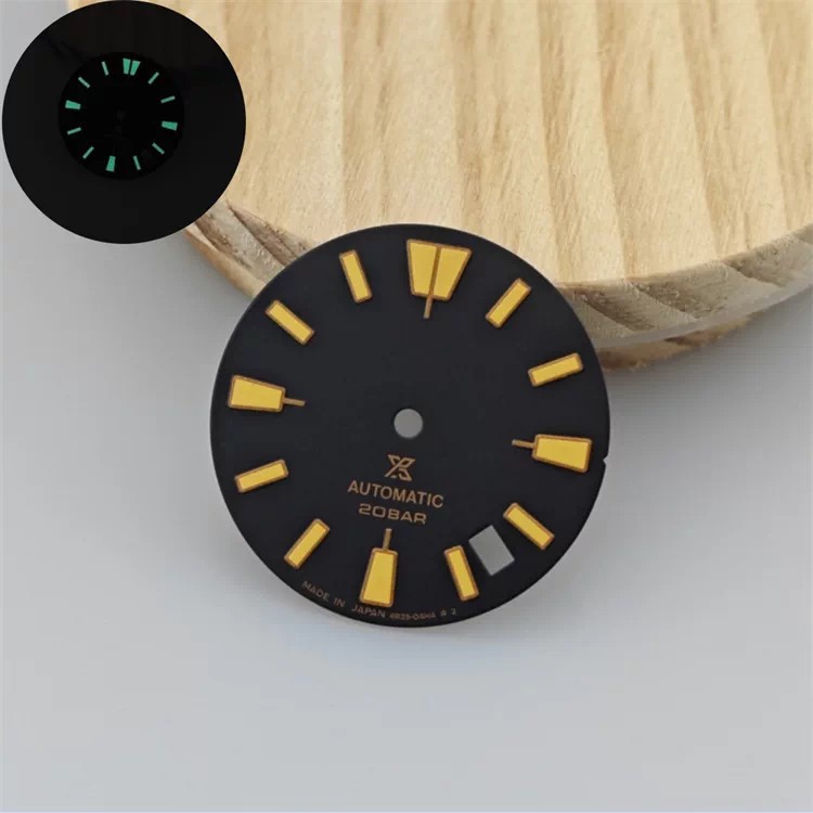 28.5mm Retro Watch Dial Green Luminous for Nh35 Nh36 Movement Watch Parts