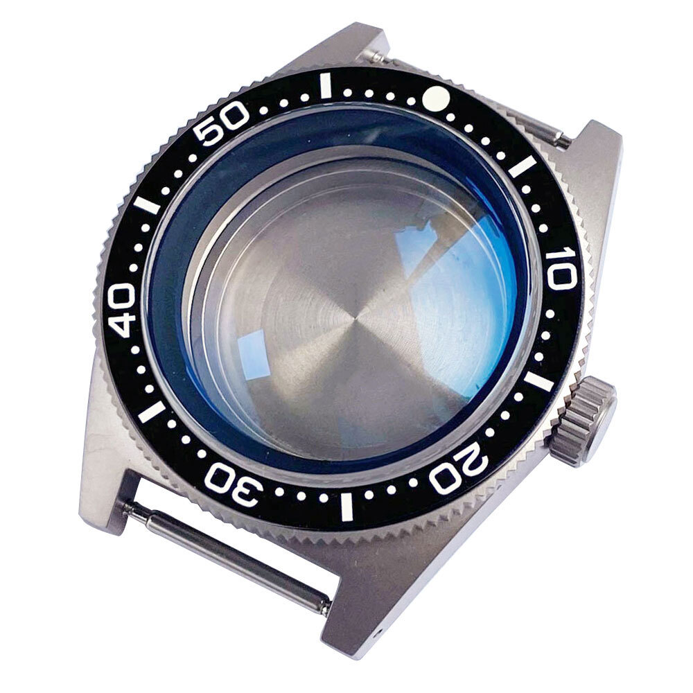 41mm Retro Titanium Watch Case Luminous Ceramic Bezel For NH35 ETA2824 PT5000