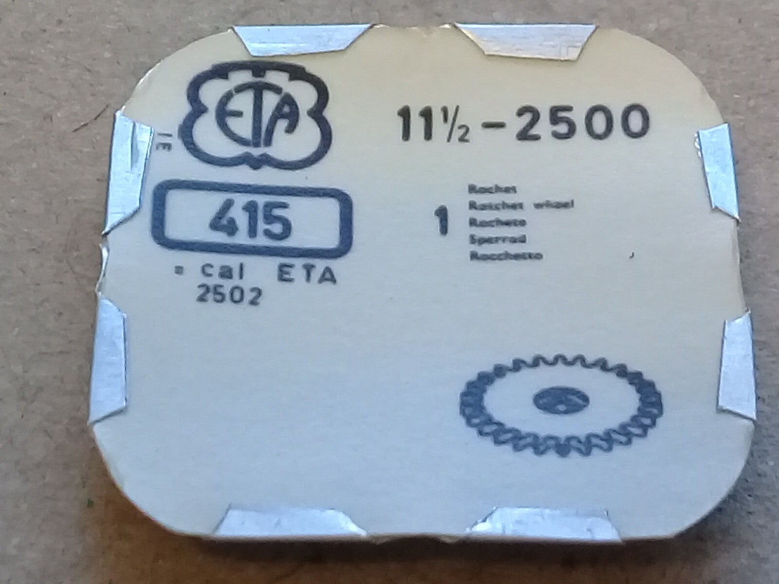 ETA Cal. 2500 2502 – Ratchet Wheel – Part 415 11.5”’ (TC952)