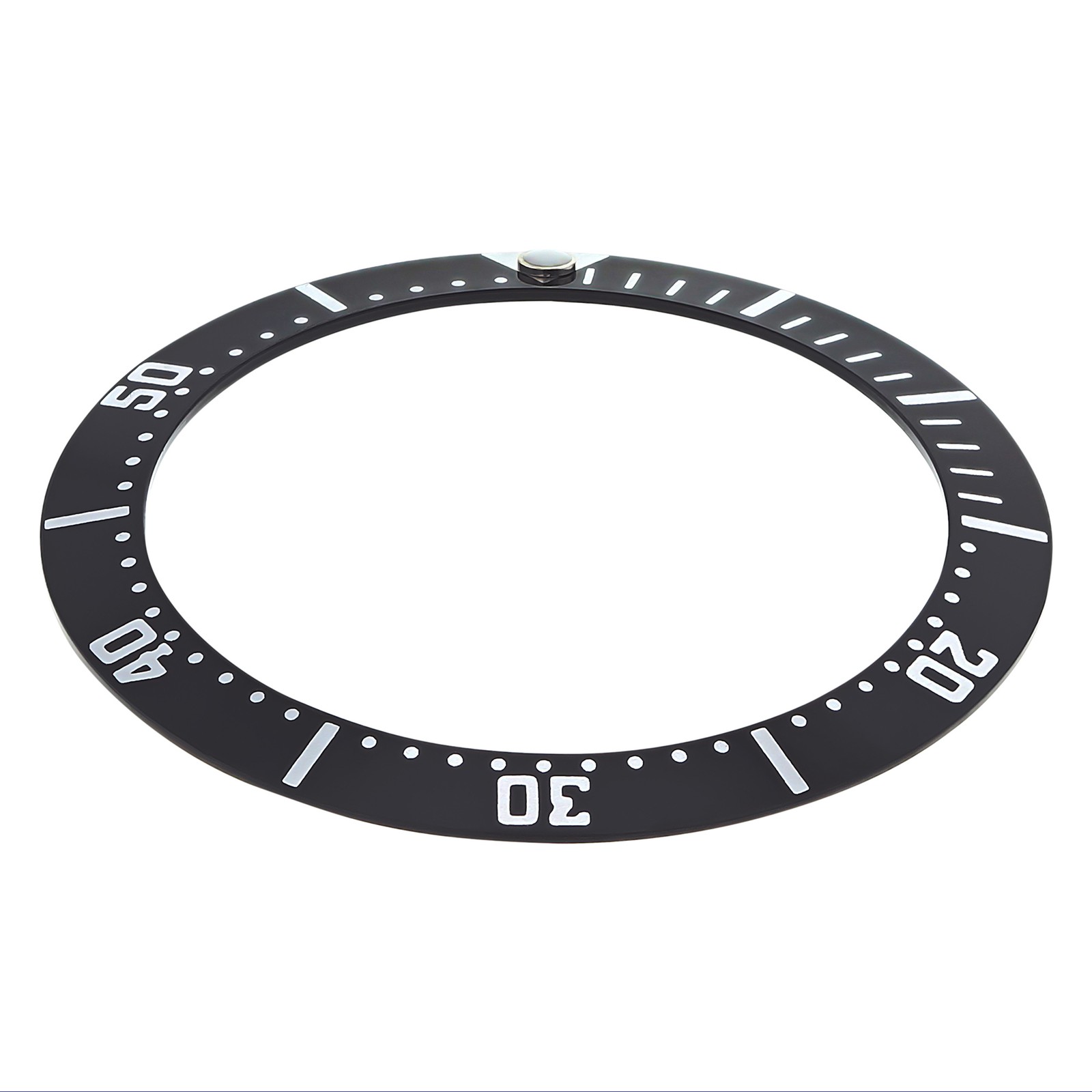 Black/Silver Aluminum Replacement Bezel Insert 38mmx31mm For Tag Heuer Aquaracer