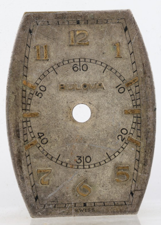 BULOVA TANK WRIST WATCH DIAL, CENTER SECONDS, 19.33×26.52mm (HE)