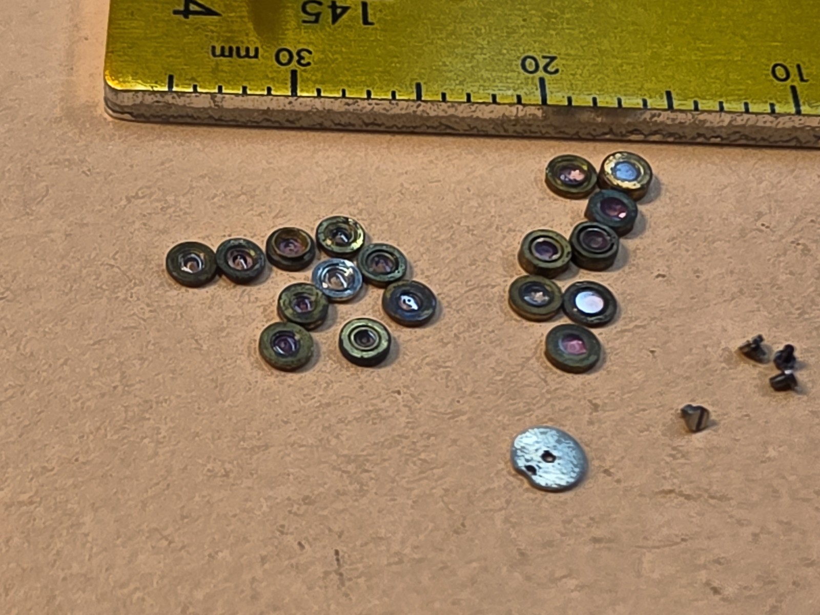 Lot Of NOS Elgin Mixed 0s-3/0, & 4/0 Pocket Watch Hole & Cap Jewels, Screws