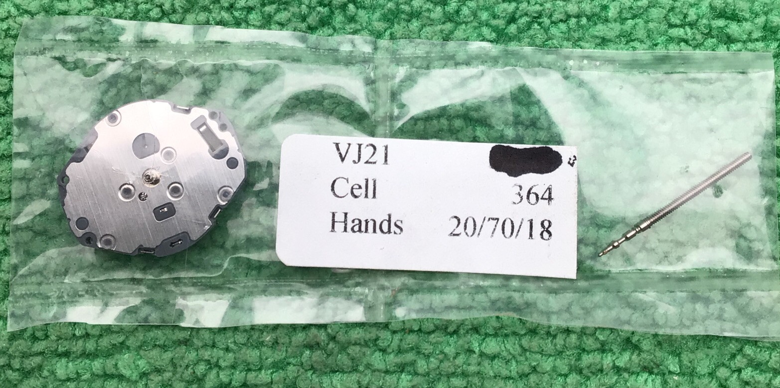 NEW Hattori VJ21B Quartz Watch Movement With Stem, ss