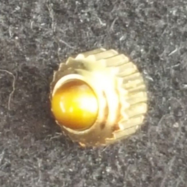 Omega Dustproof Crown With Tiger Eye Cabochon Stone Part Number 22063