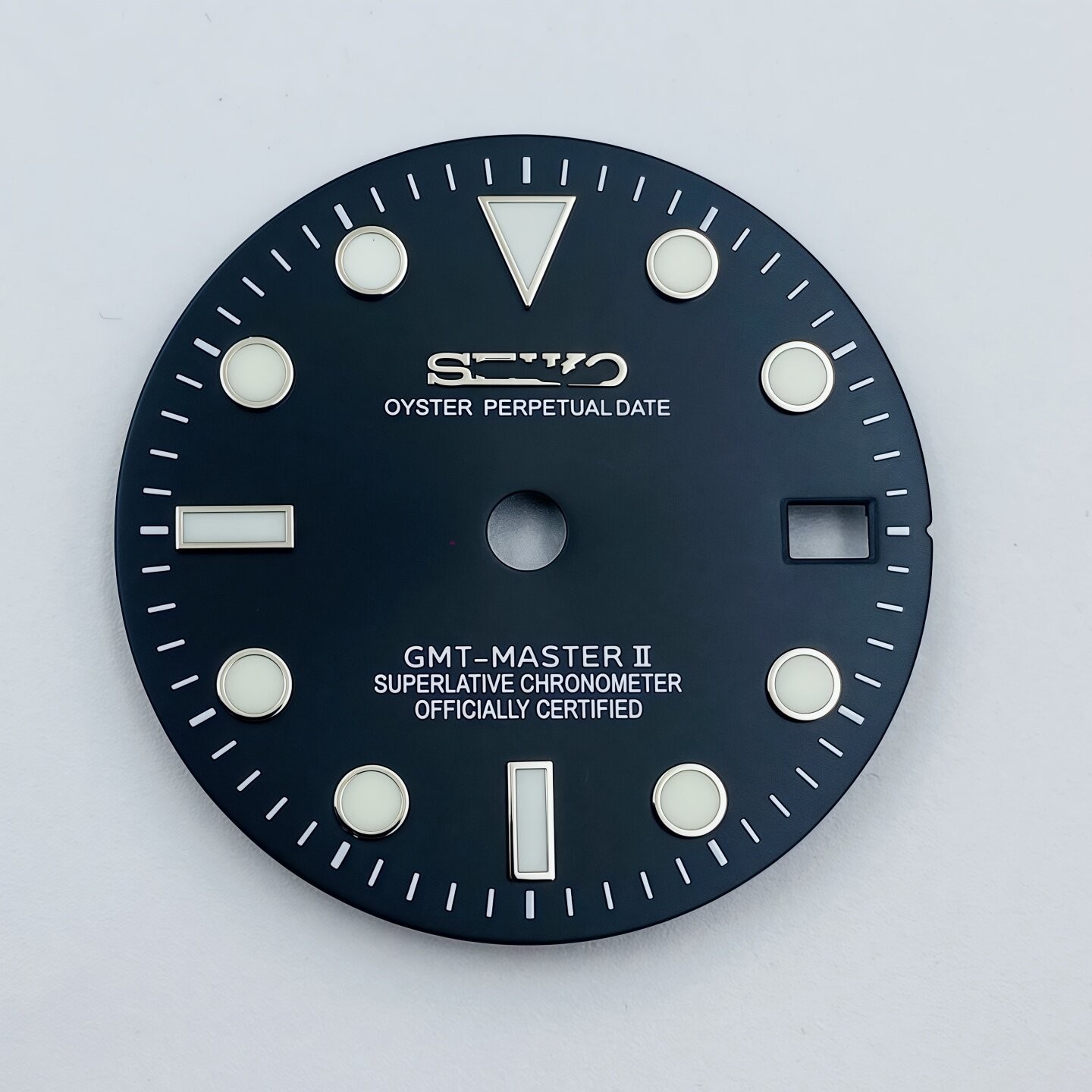 28.5mm GMT Master Watch Dial Ice Blue/Green Lume For NH34 Movement Watch Parts