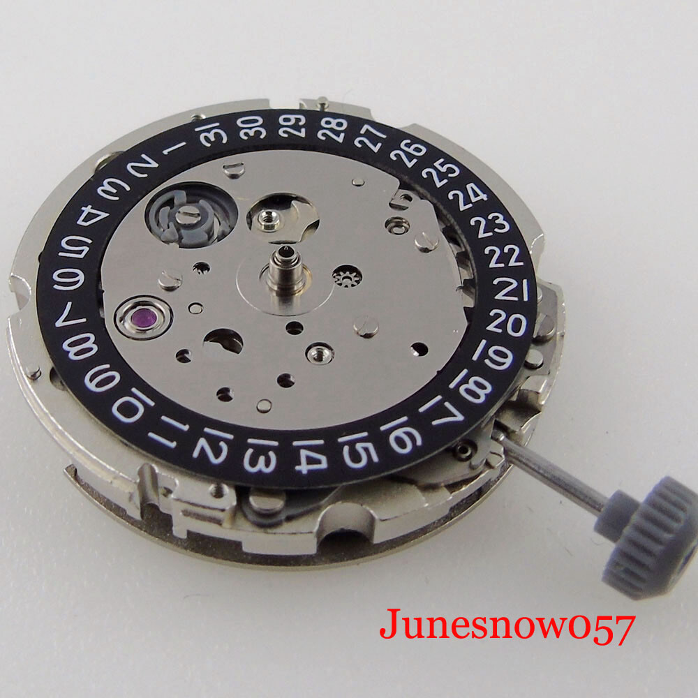 Black Date 21 Jewels MIYOTA 8215 Watch Automatic Movement Hack Second