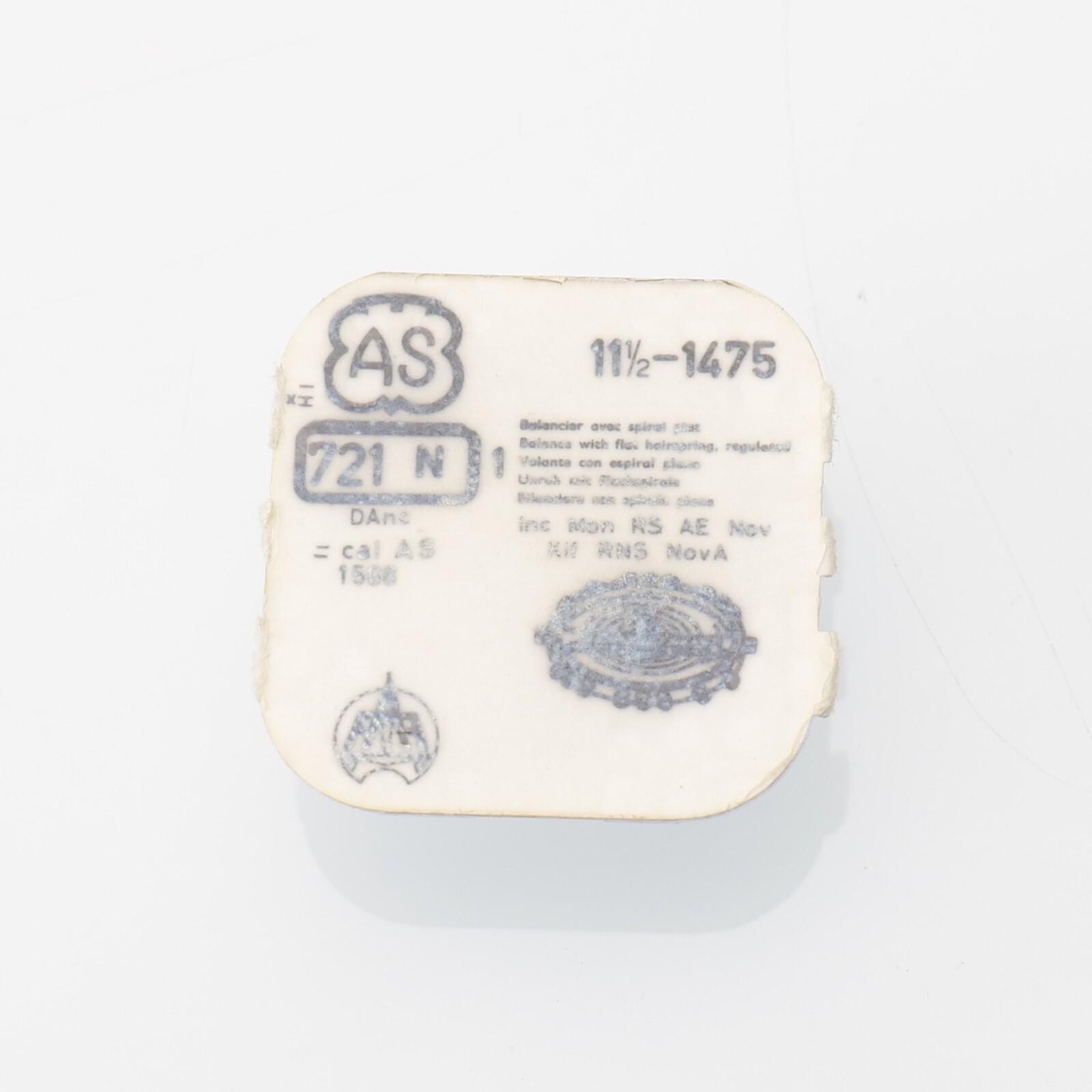 AS 1475, 1568, Elg 979 Balance Complete Watch Part Bestfit 721/650 New Old Stock