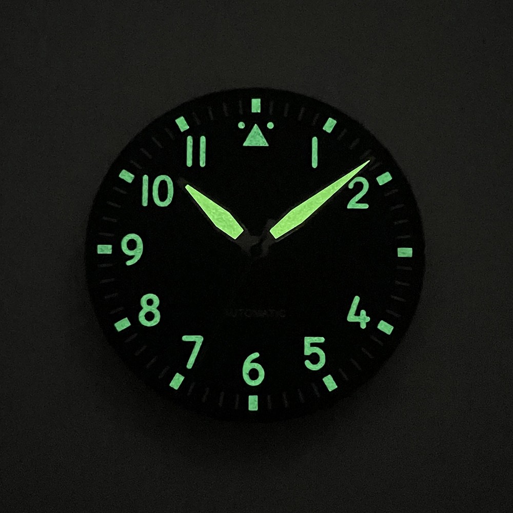 35.5mm Black Pilot Dial , Watch Hands Modification Kit, Fits Miyota 8215 DG2813
