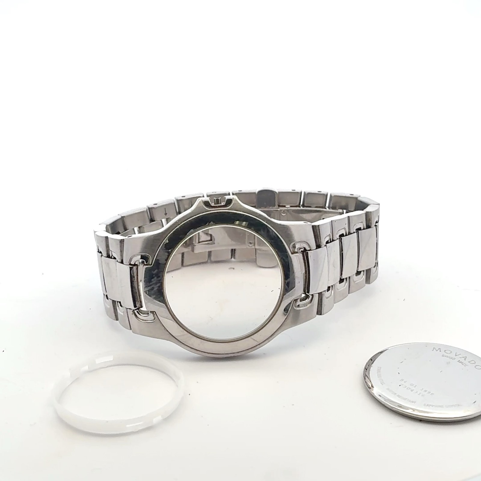 Movado Museum 84.G1.1898 Stainless Watch Band Case Parts and Movement Spacer