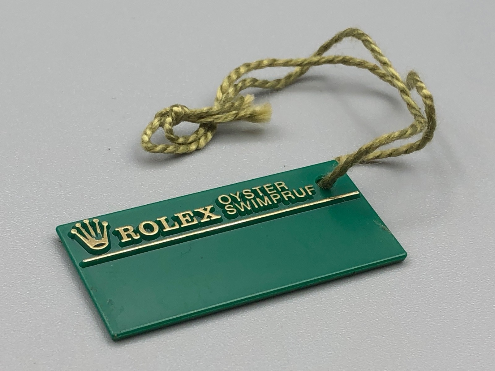 VINTAGE LATE 80s ALL90s 1980s 1990s GENUINE ROLEX OYSTER SWIMPRUF GREEN HANG TAG
