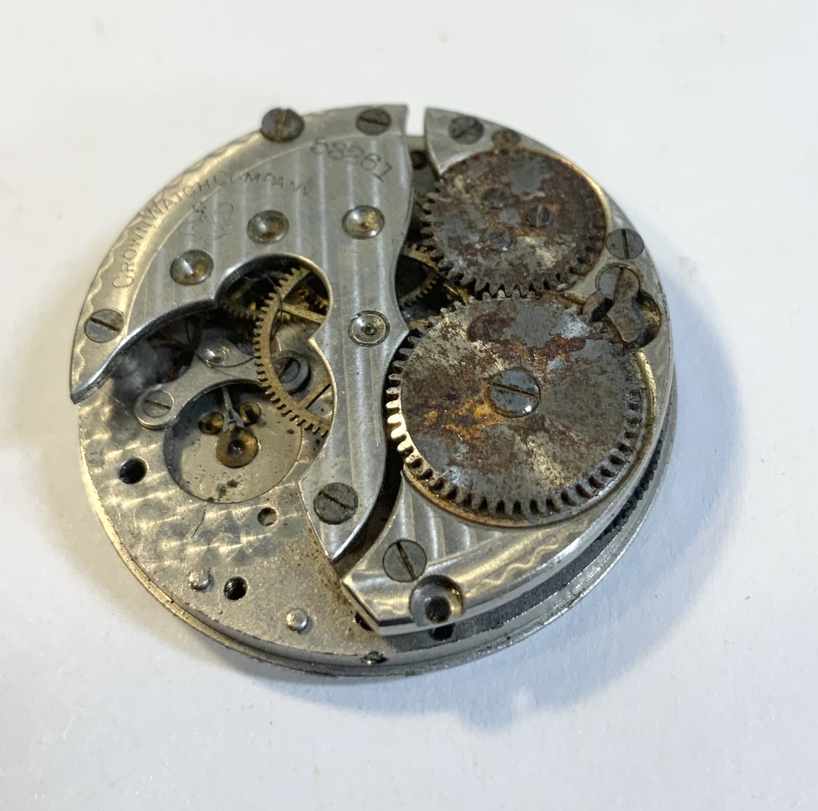 1911 New York Standard Crown 730 Pocket Watch Parts Movement 3/0 7J 53261 28mm