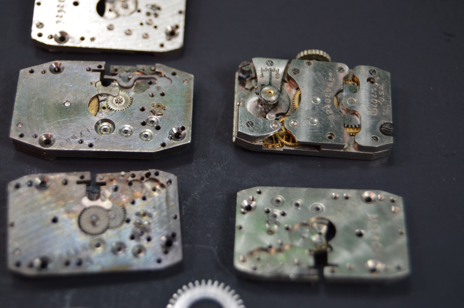 5 Vintage Elgin Watch Movement Parts,Rectangle,Watchmaker Repairs