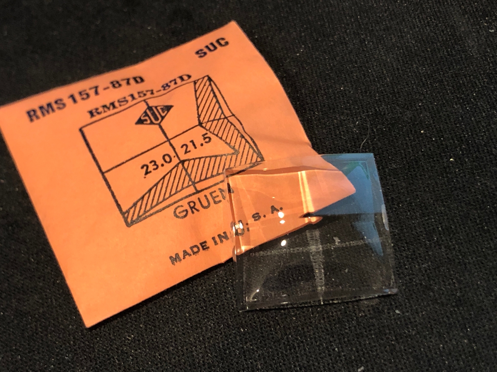 SUC Rocket Faceted Crystal RMS 157-87D for GRUEN – 23.0 x 21.5mm – New