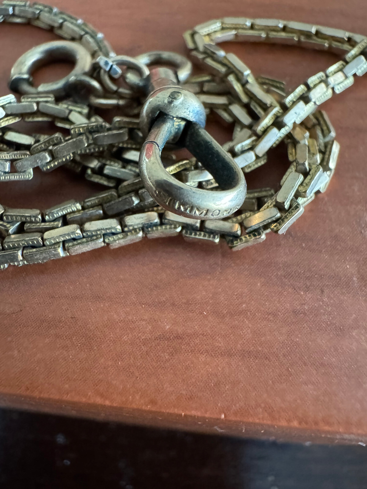 VINTAGE 14.5 INCH SIMMONS POCKET WATCH CHAIN YELLOW GOLD FILLED