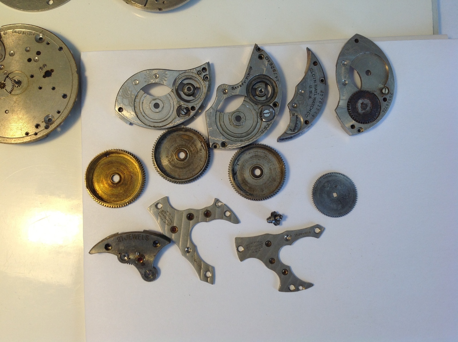 Elgin, NY Standard Pocket Watch Parts Lot