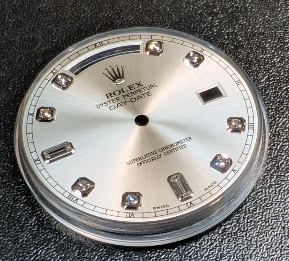 Original Rolex Day-Date II President 41mm 218239 Silver 69 Baguette Round Dial