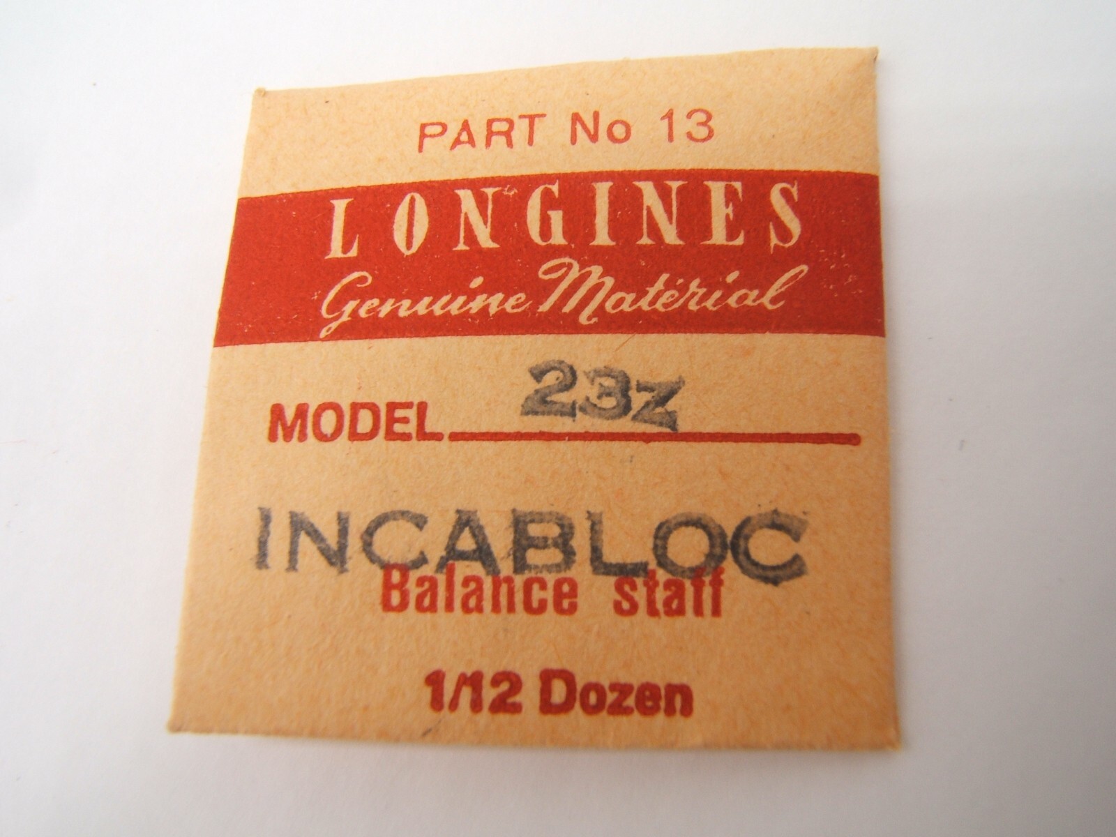 NOS LONGINES BALANCE STAFF INCABLOC MODEL 23Z