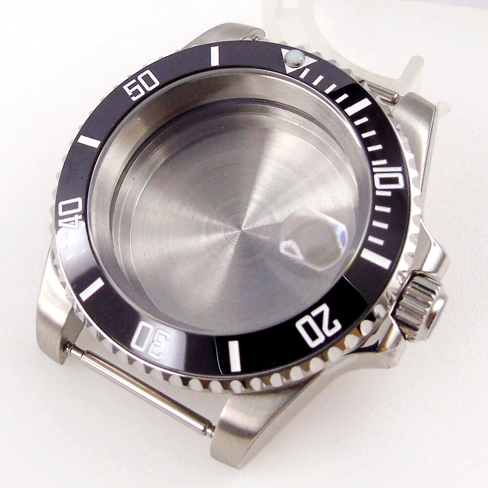 20ATM 40MM Watch Case Black Ceramic Bezel AR Sapphire Glass Fit NH34A NH35 2824