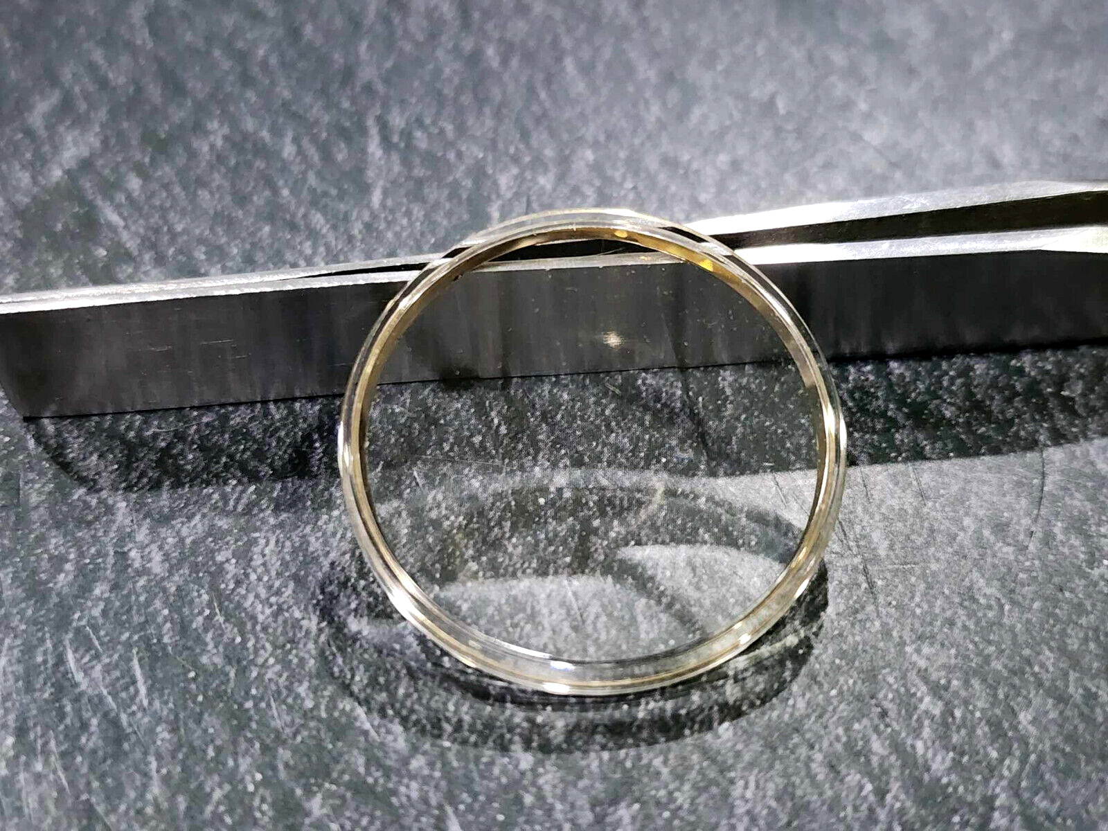 Citizen Seiko 31mm Faceted Plexiglass Crystal With Gold Tension Ring.