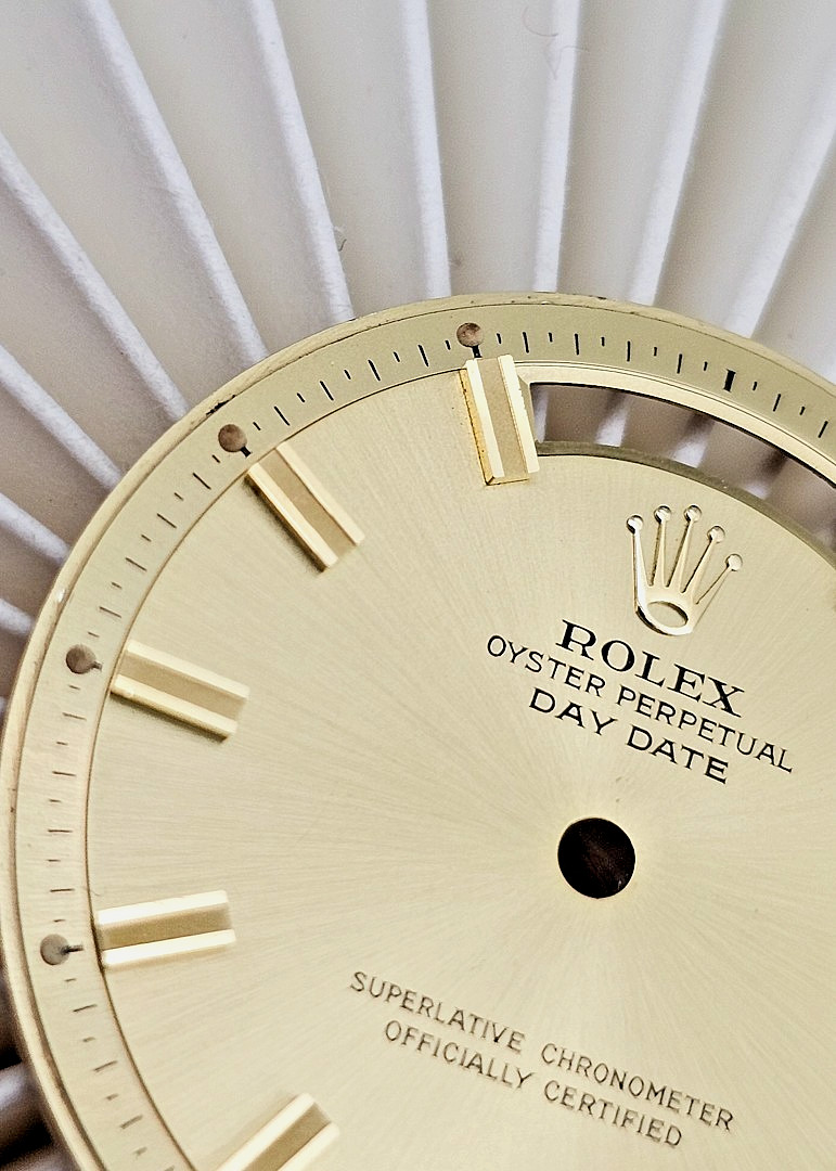 Rolex Golden Day-Date Dial with Wide Boy Indices Fits Ref. Plastic Glass