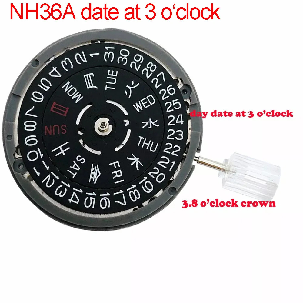 TMI Japan NH35 NH05 Automatic Mechanical Movement Day Date Set High Accuracy