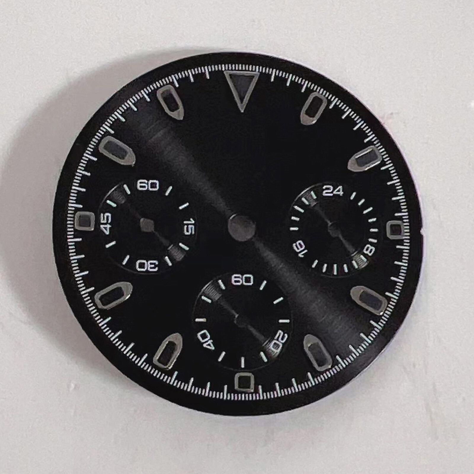 For VK63 Movement Watch Dial Green Luminous Dial Three Sub-dial Watch Accessory