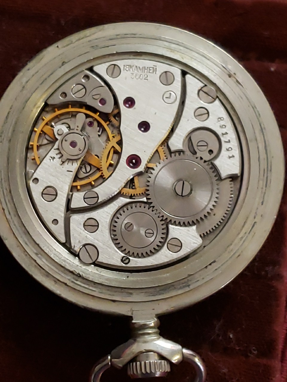Vintage USSR Molnija Pocket Watch Tale of the Urals Soviet Mechanical For Parts