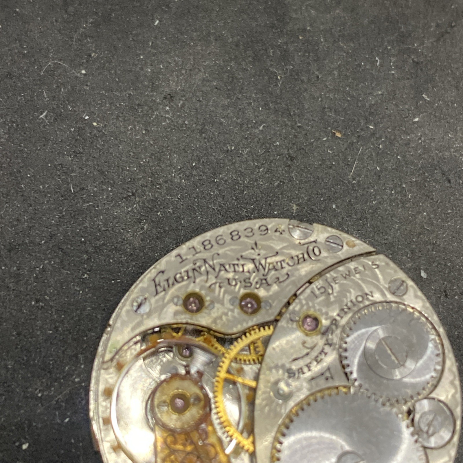 Elgin Grade 318 Pocket Watch Movement Size 0s 15j Model 2 Hunter Repair F8821