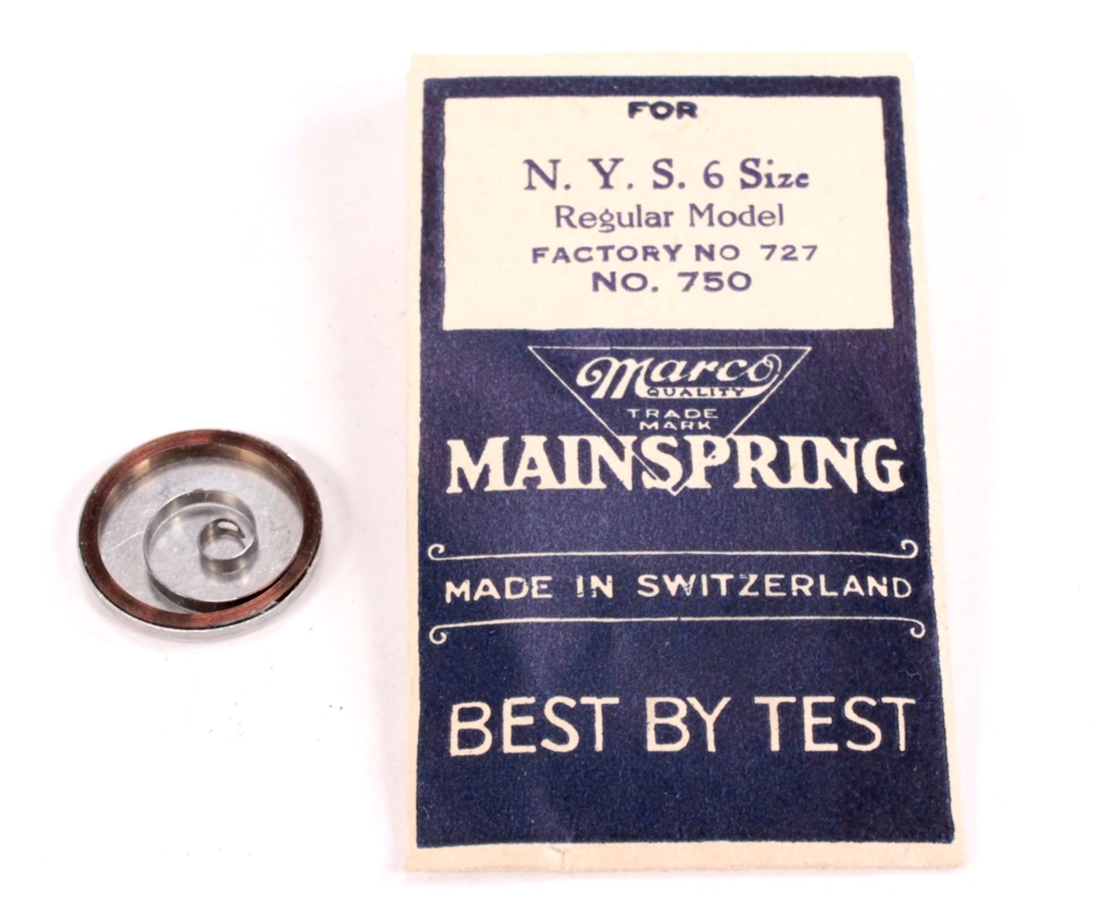 New York Standard 6 size Pocket Watch Mainspring Part #727 – BV763