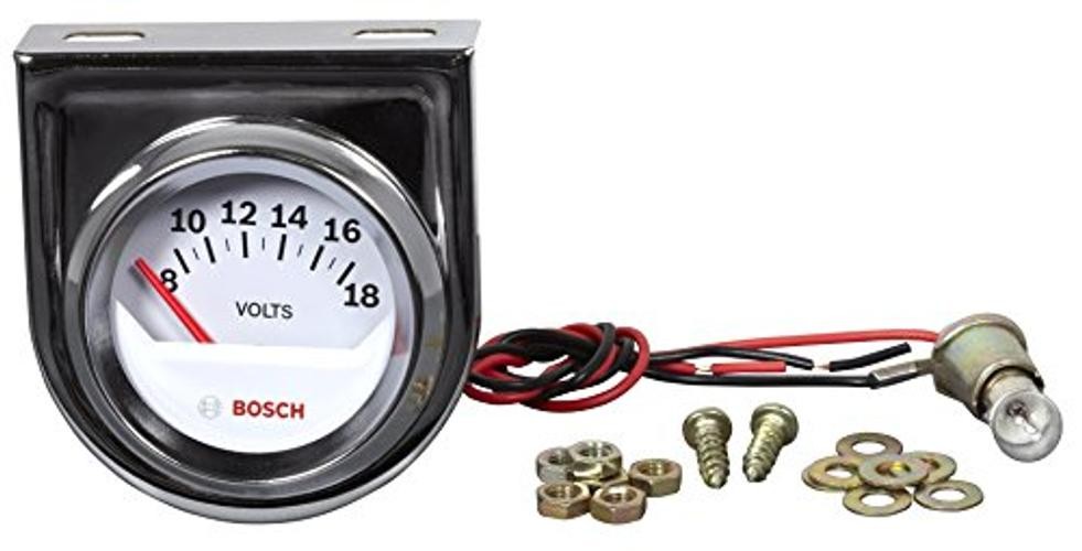 SP0F000043 Style Line 2″ Electrical Voltmeter Gauge (White Dial Face, Chrome