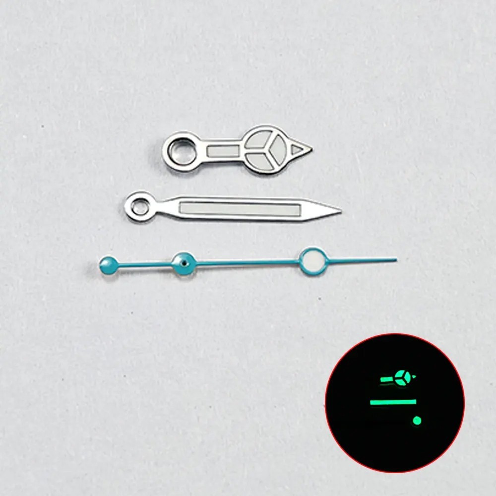 Watch Hands For NH35 NH36 4R 7S Green Luminous Silver Hand Set Watch Parts