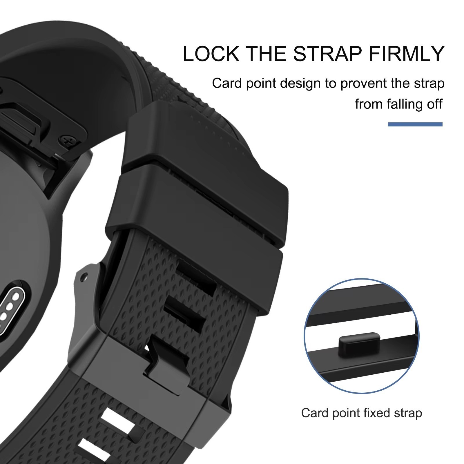 Keeper 20/22mm hoop watch Band Buckle Strap Loop Rubber Holder Silicone UK