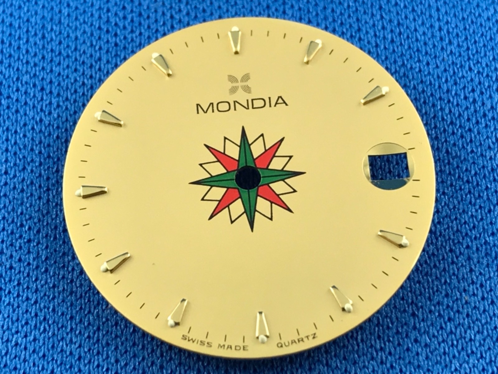 MONDIA Wrist Watch Dial Part 24mm -Quartz- Light Dots -Swiss Made- #701
