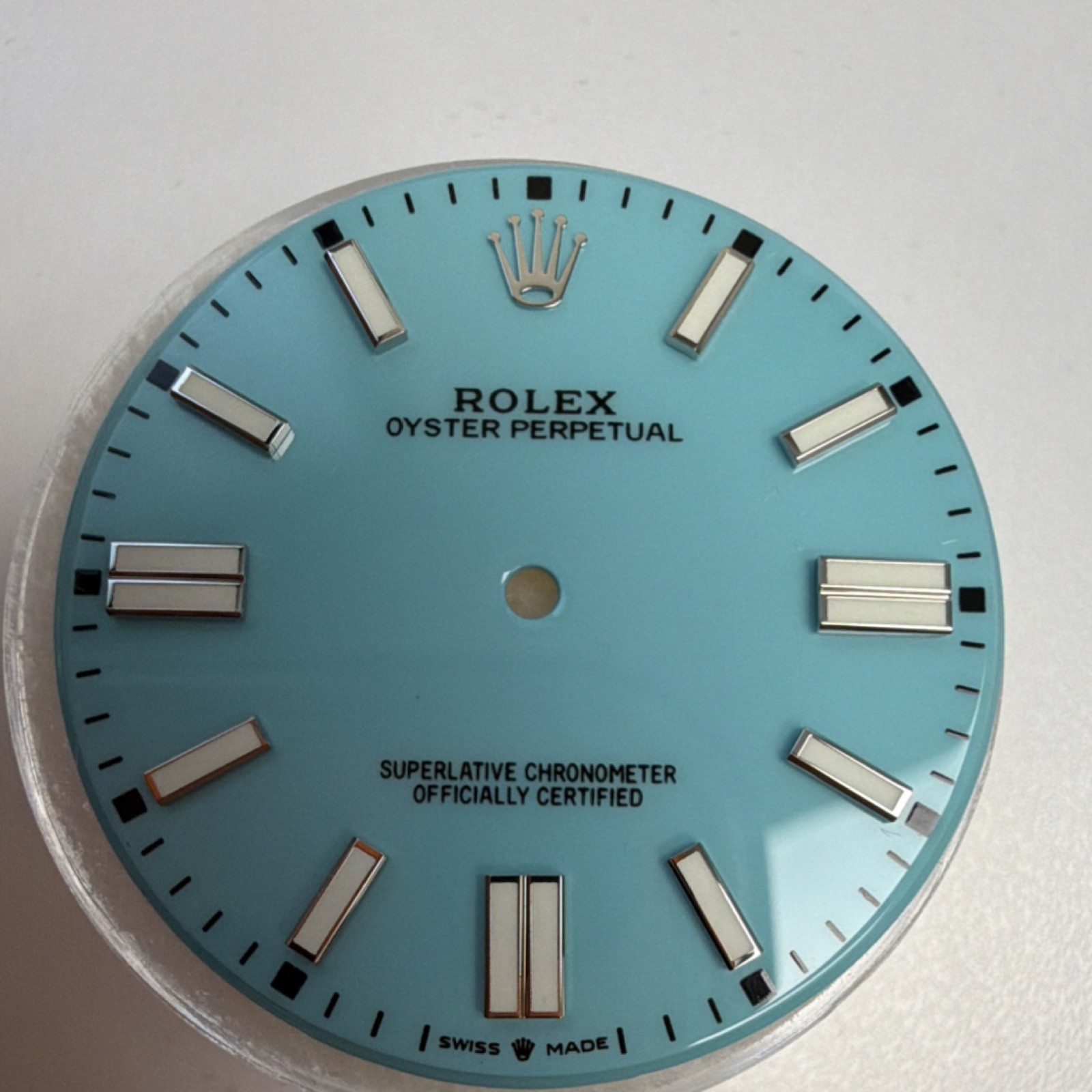 Rolex custom turquoise dial for Oyster Perpetual model 124300 41mm