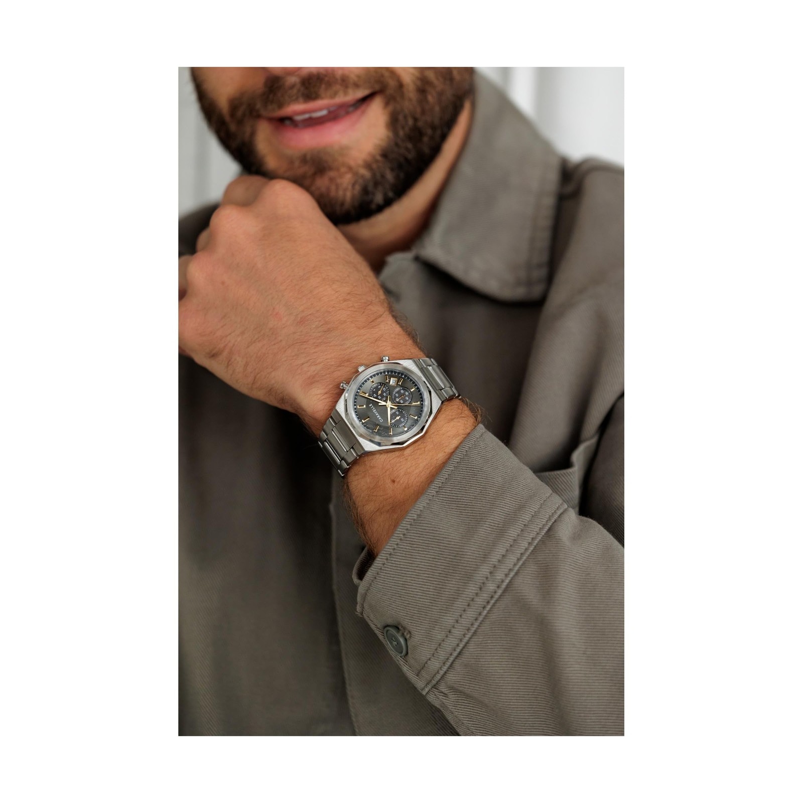 Caravelle by Bulova Men’s Dress 6-Hand Chronograph Quartz Stainless Steel Wat…