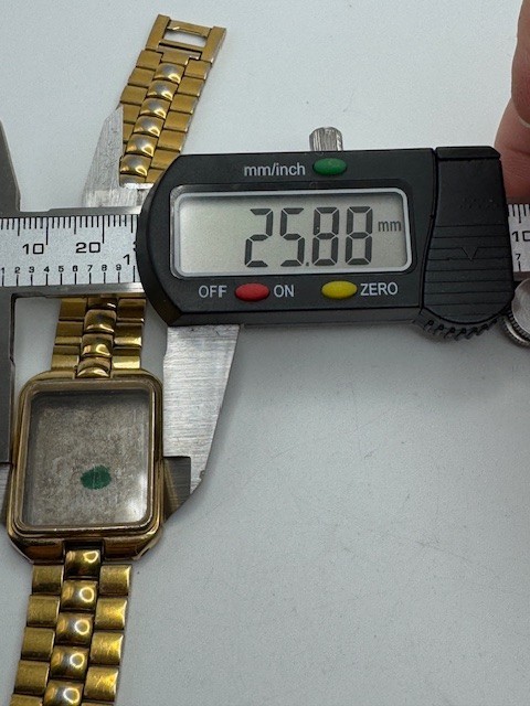 Vintage Mathey Tissot Gold Tone Watch Case and Band ONLY NO Movement
