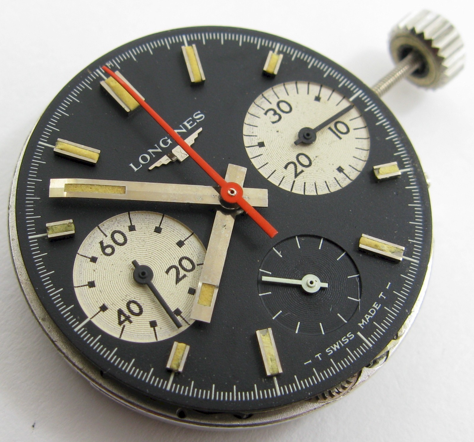 Longines 330 Valjoux 72 chronograph Watch Movement + Dial 17 jewels for project