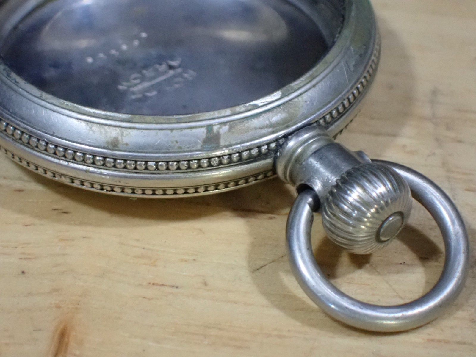 Vintage Royal Arrow Pocket Watch Case Silverode 18s Beaded Sides