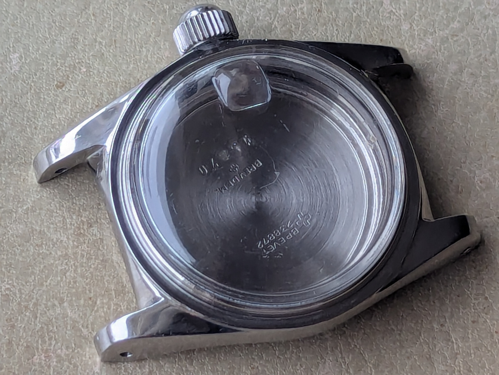 Vintage 1960’s Titus Calypsomatic 7085 ‘Big Crown’ Diver CASE/CROWN/CRYSTAL ONLY